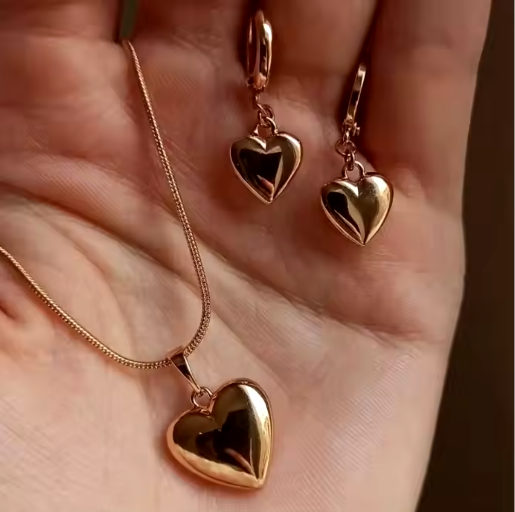 Heart-Shaped 18K Gold-Plated Jewelry | Durable, Waterproof, Nickel-Free, Anti-tarnish