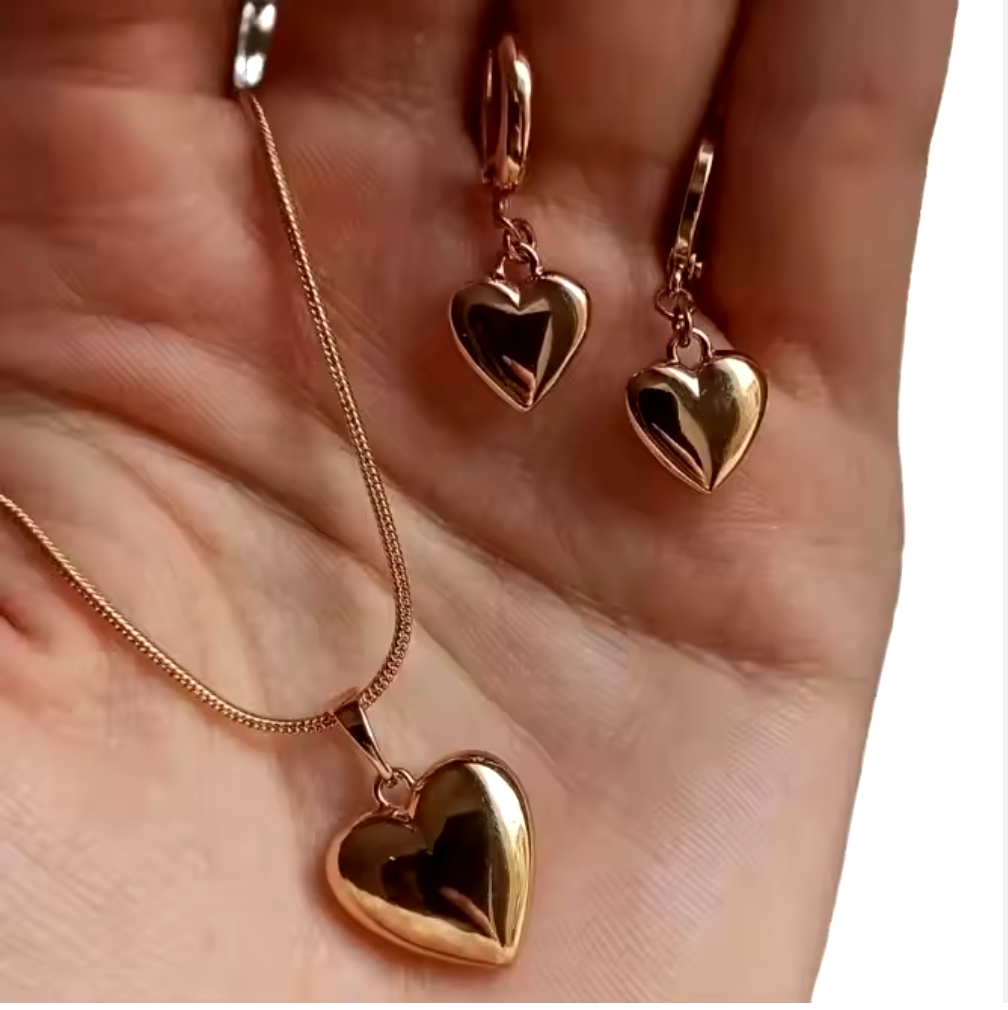Heart-Shaped 18K Gold-Plated Jewelry | Durable, Waterproof, Nickel-Free, Anti-tarnish