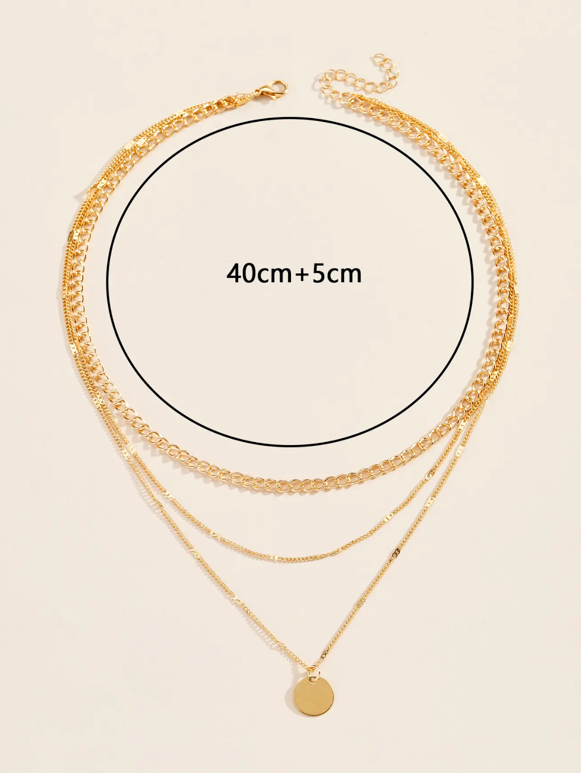 Rose Gold Pie Pendant Necklace | Trendy Gold-Plated Fashion Design