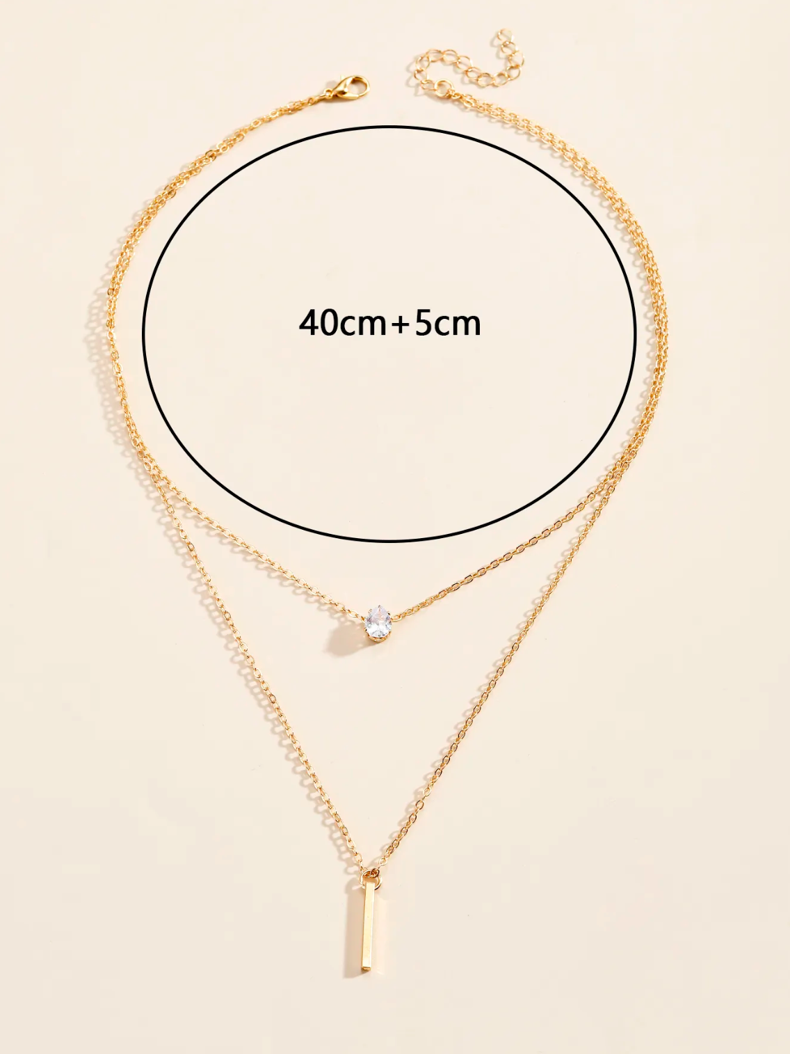 Layered Cubic Column Pendant Necklace | Minimalist Simple Style