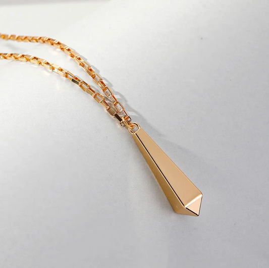 18K Gold Plated Monument Pendant Necklace