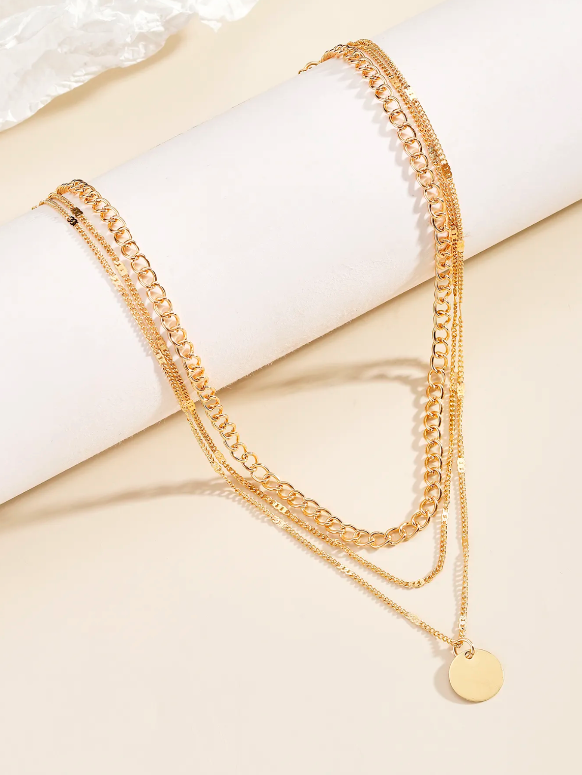 Rose Gold Pie Pendant Necklace | Trendy Gold-Plated Fashion Design